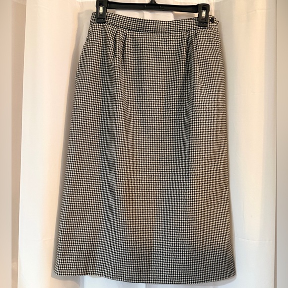 Peabody House Dresses & Skirts - Vintage Peabody House Houndstooth Midi Skirt 9/10 | Wool Blend | 80s 90s